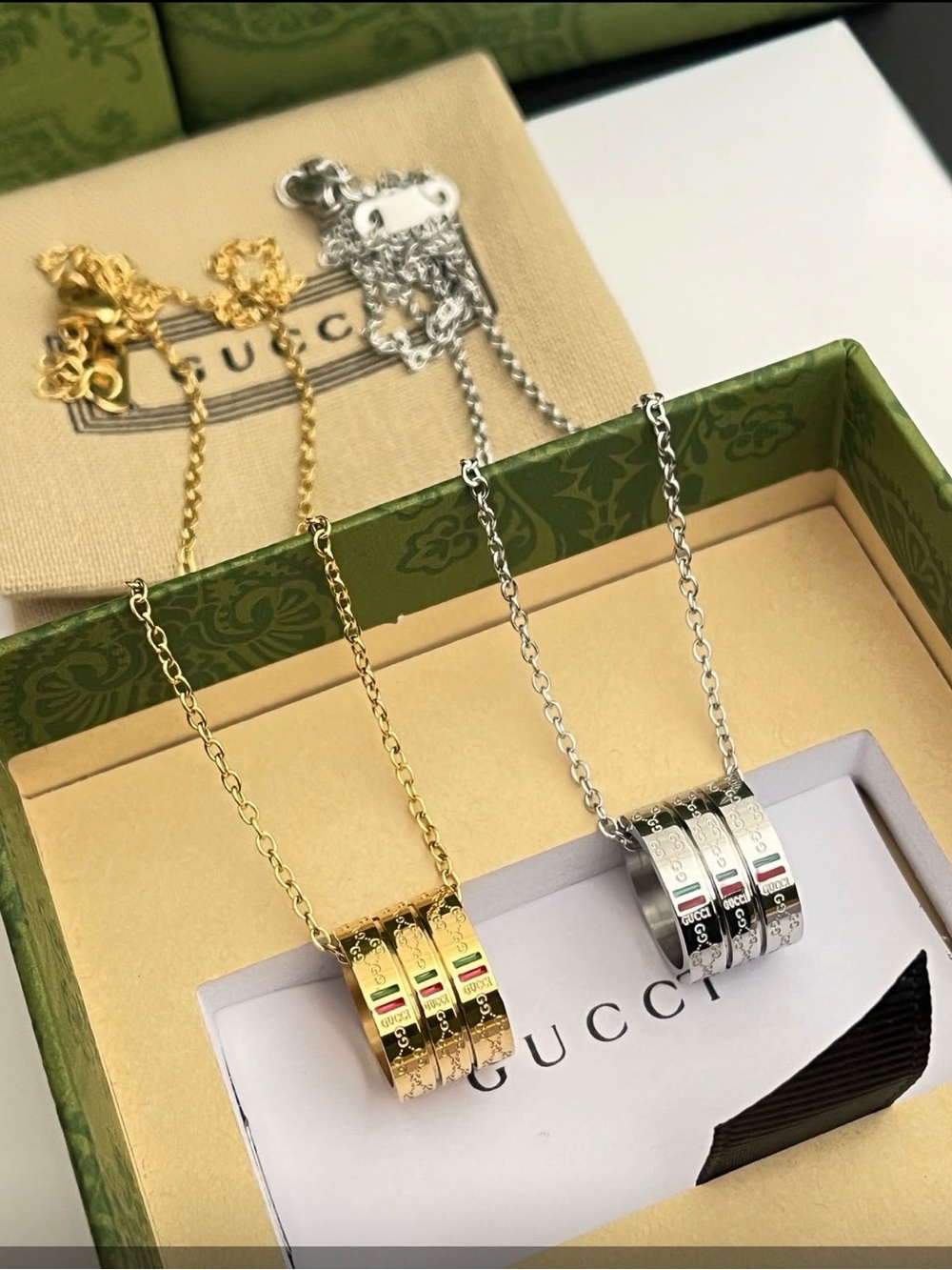 Sterling Silver Double G Pendant Necklace - Women's Jewelry
